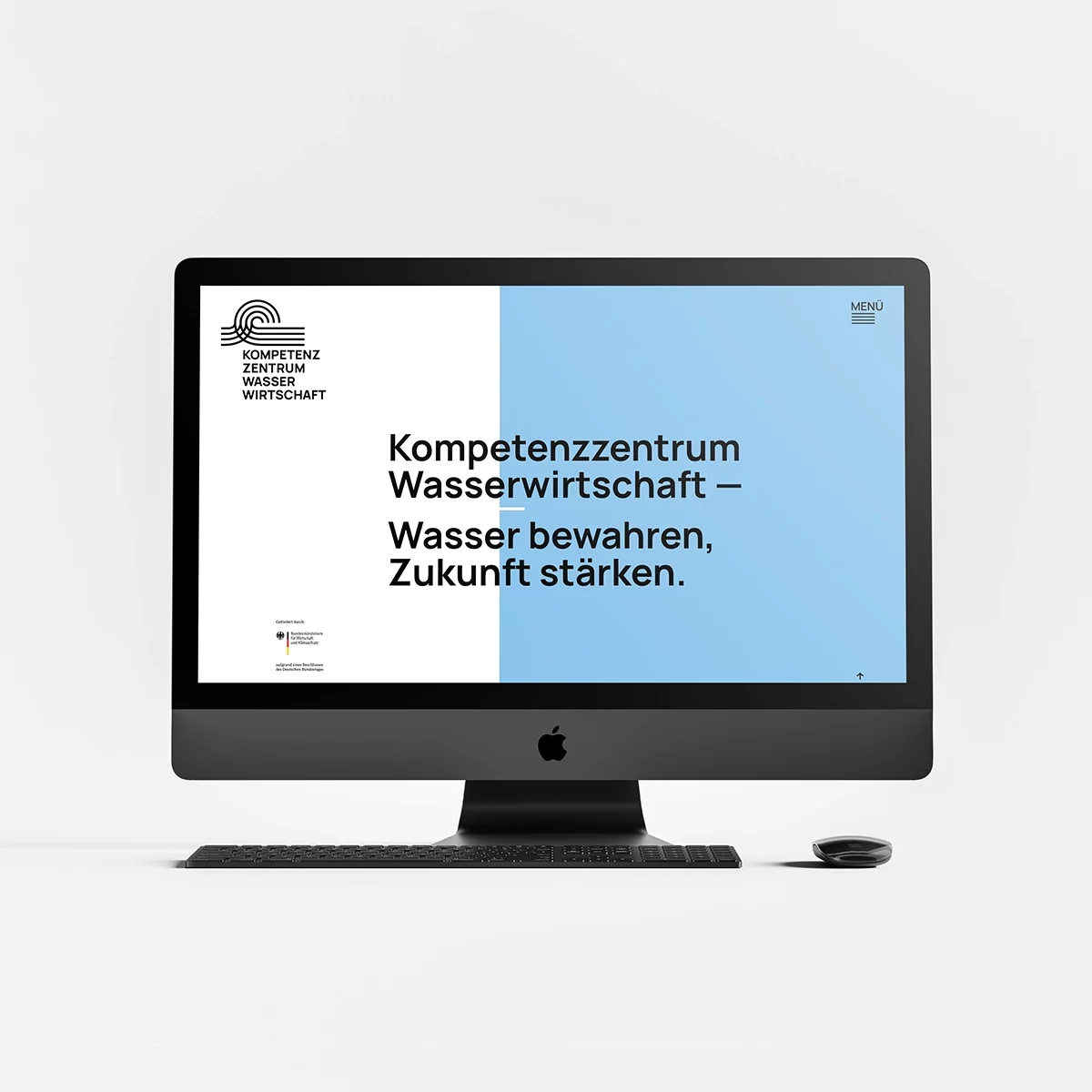 Desktop-Ansicht der Startseite von kompetenzzentrum-wasserwirtschaft.de